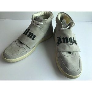 Palm Angels Gray Suede Leather High Top Sneakers, Size 10 (US) 43 (EUR)